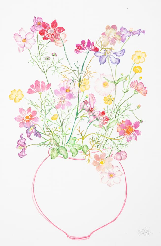 Colorful Watercolor Bouquet by Mette Rix — canvas wall art