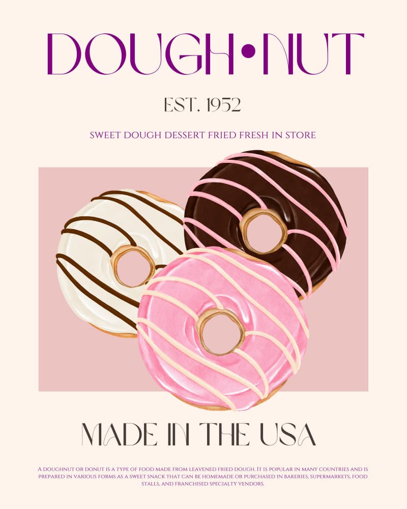 Sweet Doughnut Treats by Nazma Khokhar — canvas wall art