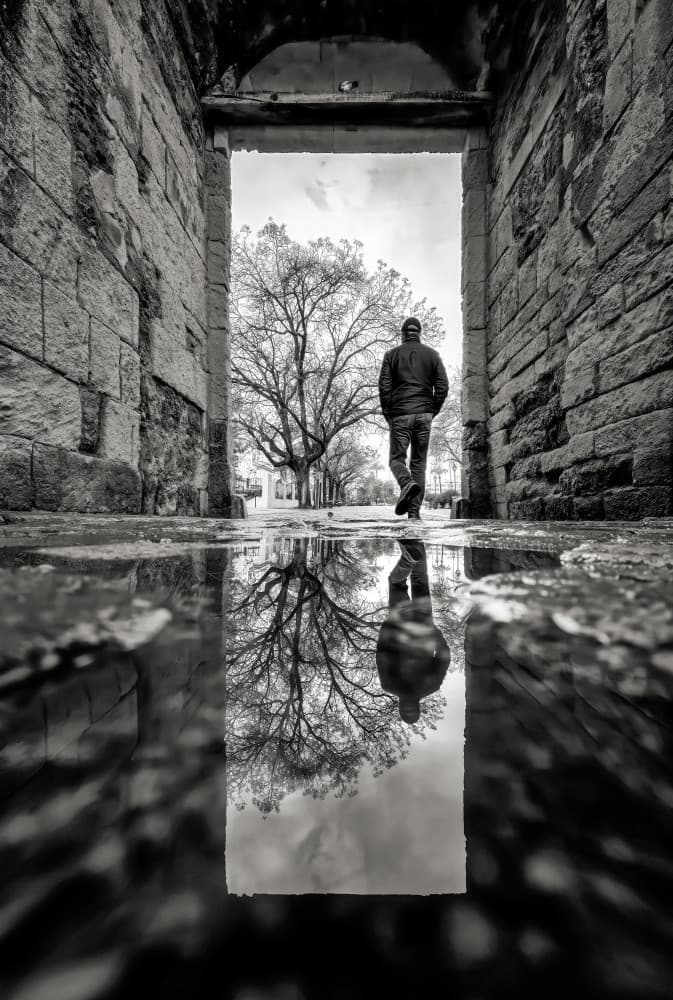 Walking Through Reflections by Juan Luis Seco — canvas wall art