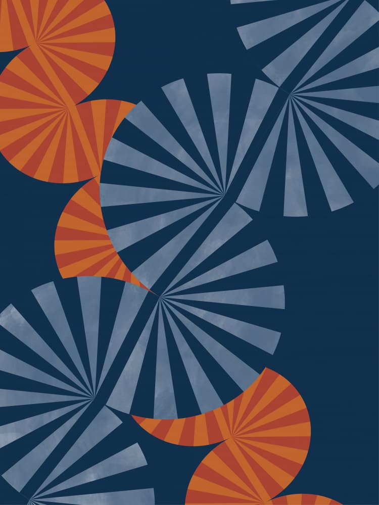 Geometric Fan Rhythm by Elena Ristova — canvas wall art