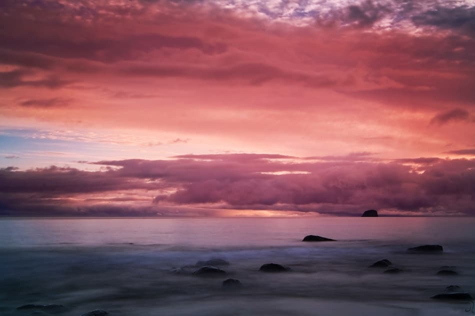 Dramatic Pink Ocean Sunset by ArtFiction (Andre Gehrmann) — canvas wall art
