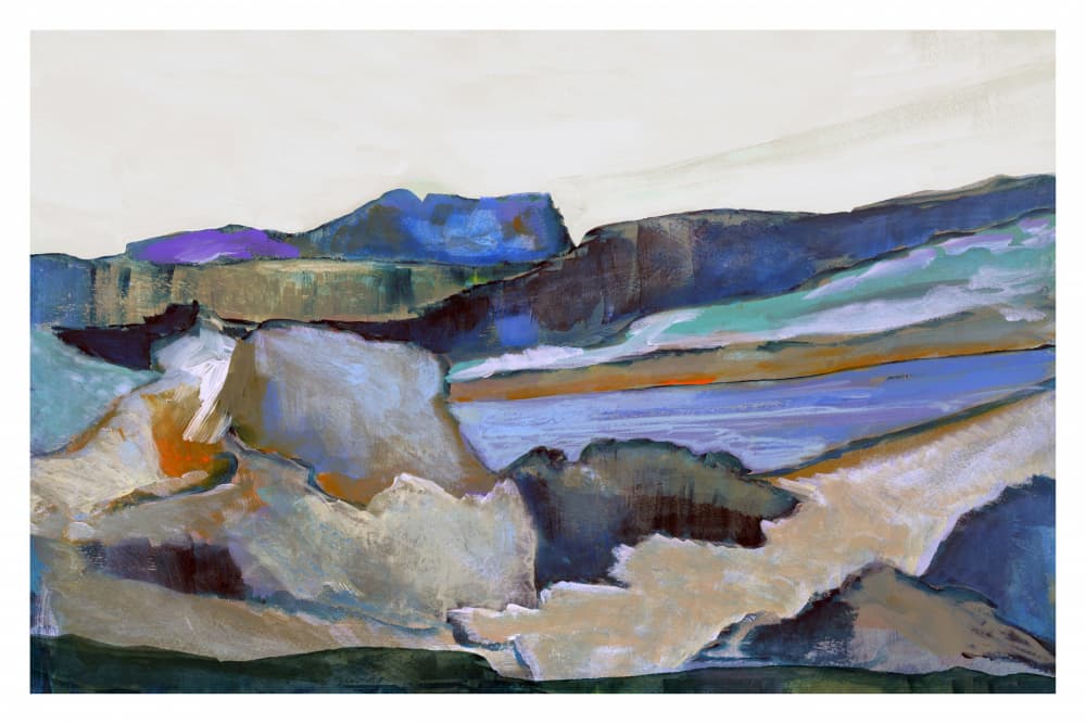 Colorful Mountain Vista by cartissi — canvas wall art