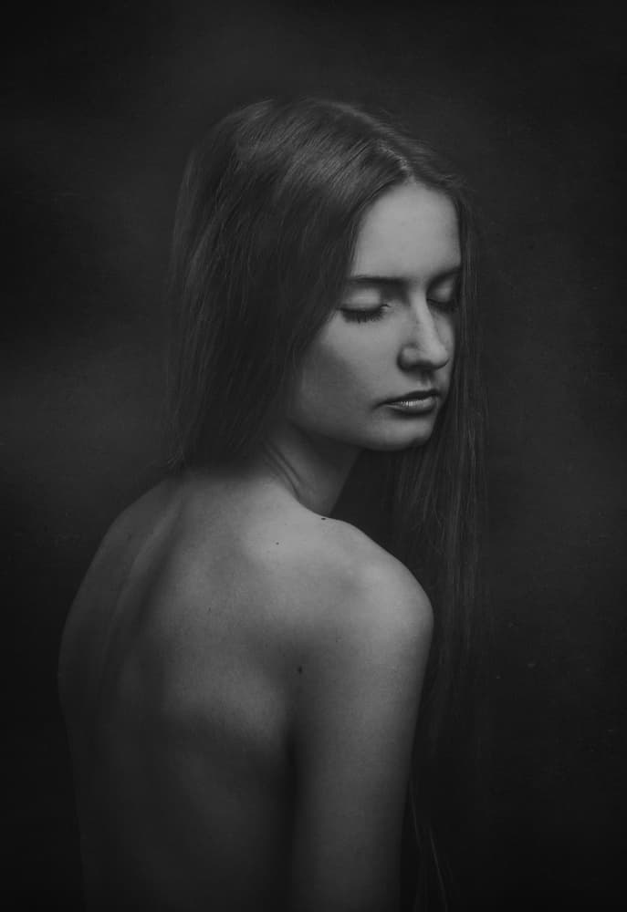Contemplative Female Beauty by Arkadiy Kurta — canvas wall art