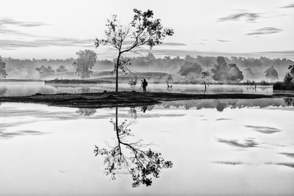 Misty Morning Reflection by Marion Keijzer — canvas wall art