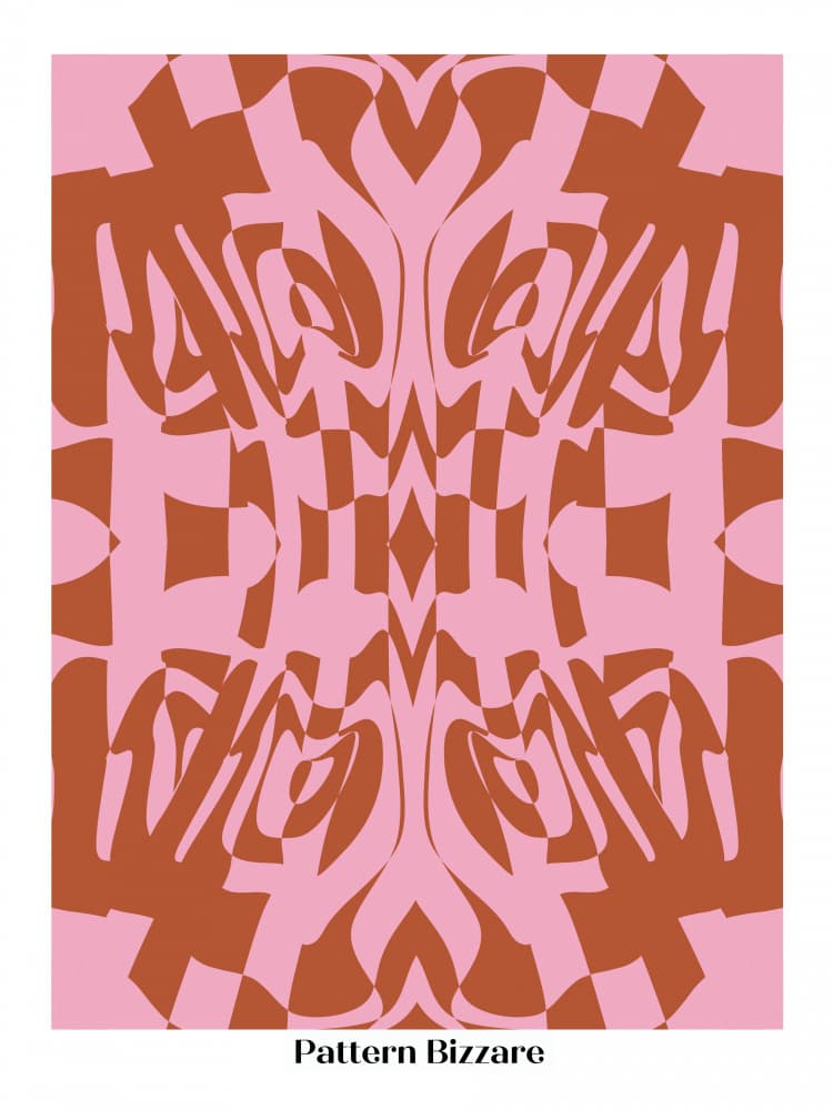 Pink Terracotta Optical Pattern by Little Dean — canvas wall art