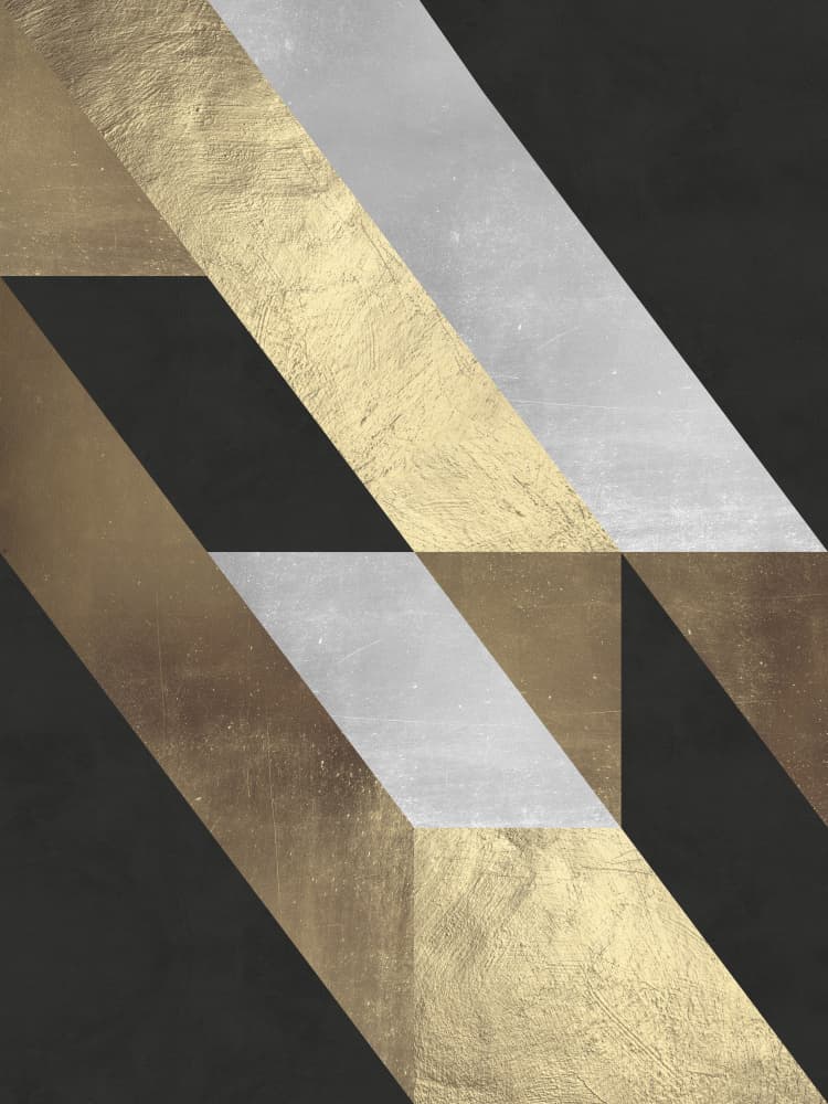Sleek Metallic Geometry by Vitor Costa — canvas wall art