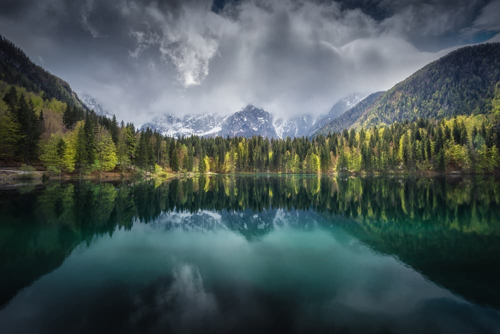 Alpine Lake Reflection by Clara Gamito — canvas wall art