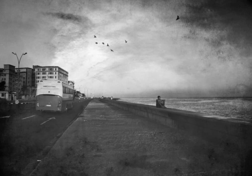 Seaside City Solitude by Robert Fabrowski — canvas wall art