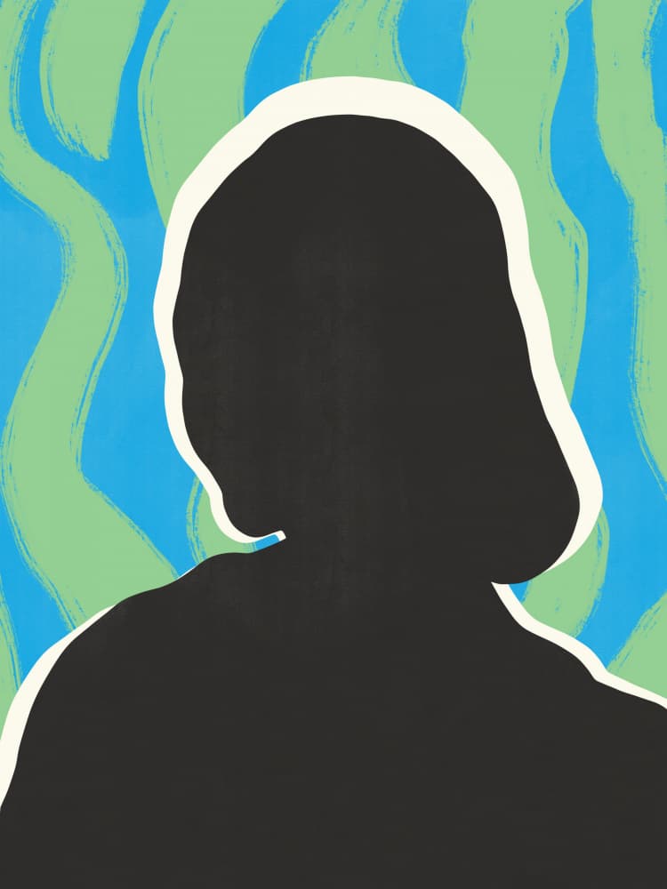 Wavy Abstract Silhouette by Little Dean — canvas wall art