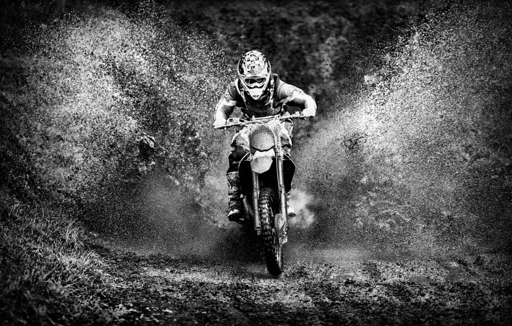 Motocross Mud Splash by PAUL GOMEZ — canvas wall art