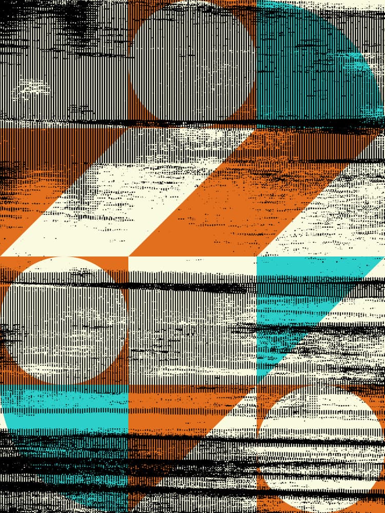 Distressed Geometric Abstract by Petr Strnad — canvas wall art