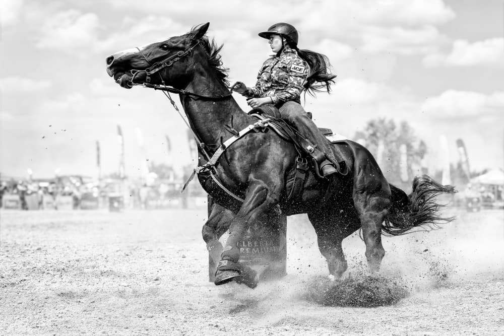 Cowgirl Barrel Racer by Steven Zhou — canvas wall art