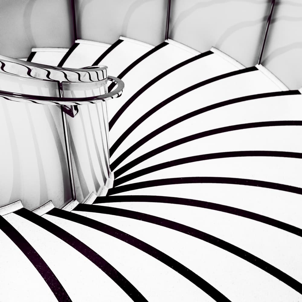 Graphic Striped Staircase by Jacqueline Hammer — canvas wall art