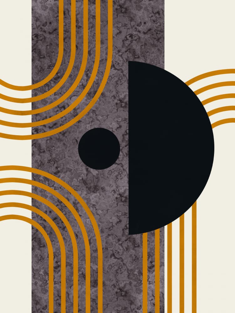 Midcentury Arches and Circles by Little Dean — canvas wall art