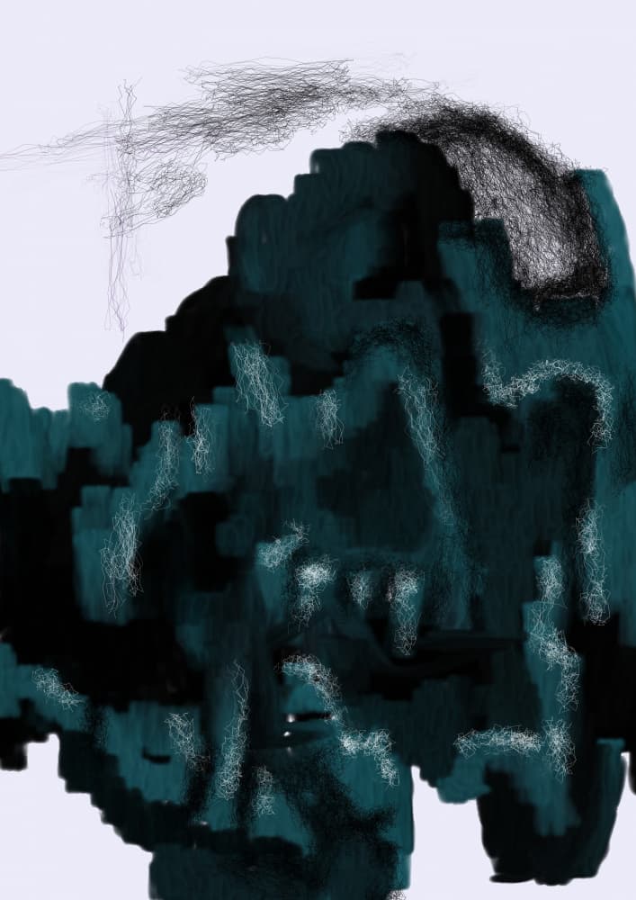 Dark Abstract Peaks by Lembayung senja studio [Vintage Poster] — canvas wall art