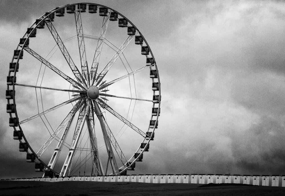 Dramatic Ferris Wheel by Jef Flour — canvas wall art