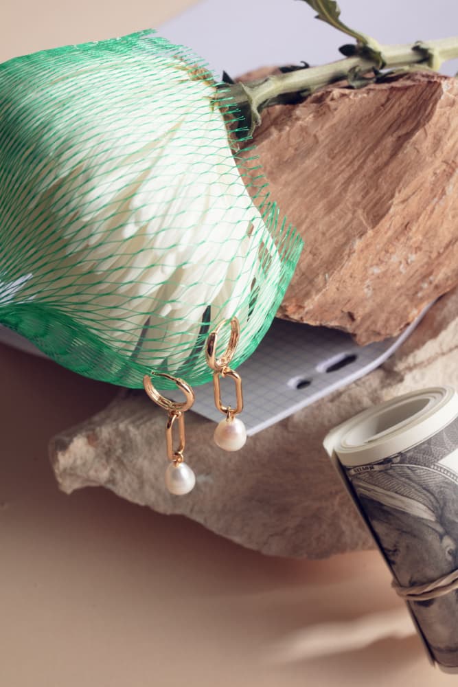 Elegant Pearl Earrings by Julia Ramiro — canvas wall art