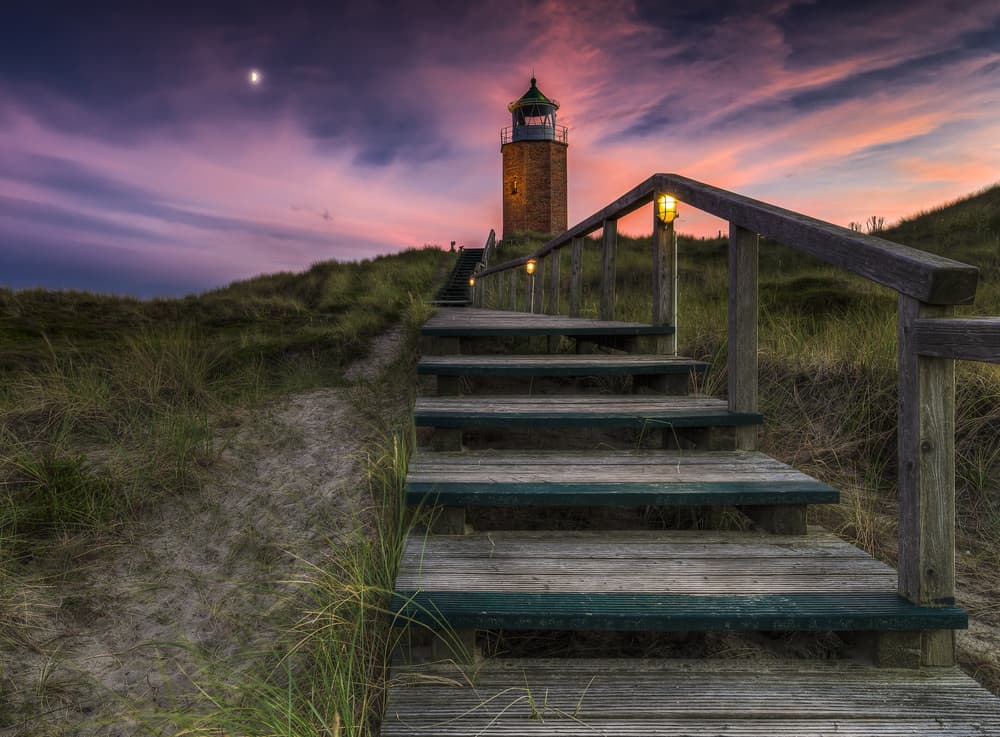 Twilight Lighthouse Path by Thomas Siegel — canvas wall art
