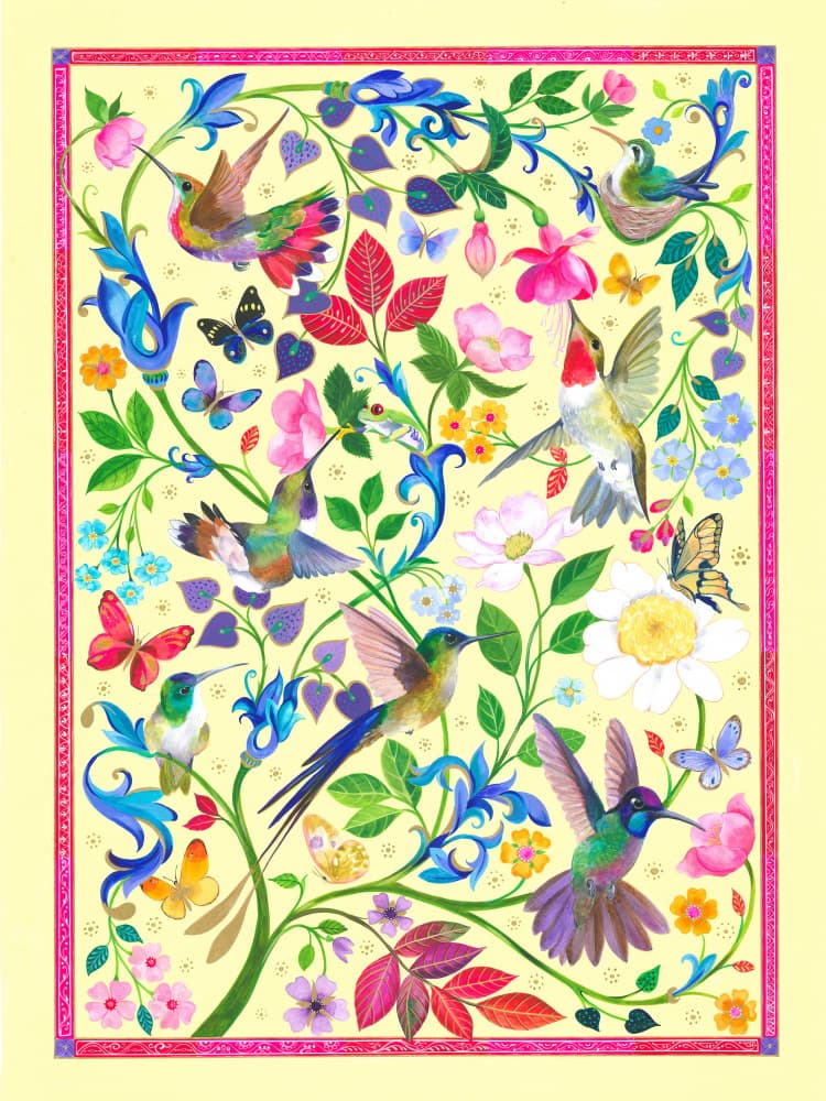 Colorful Humming Birds by Isabelle Brent — canvas wall art