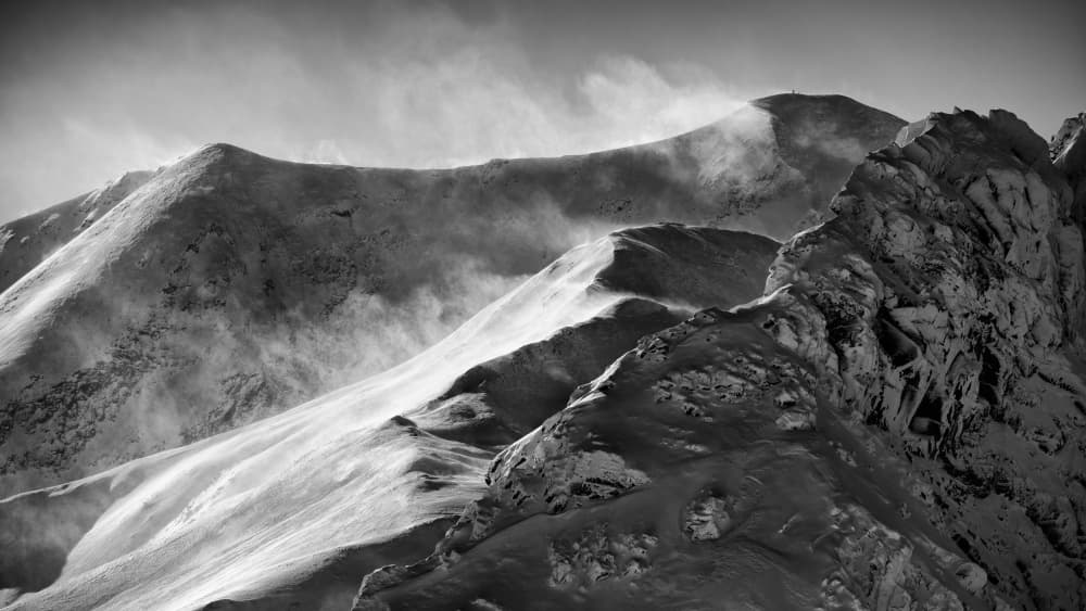 Wind Swept Winter Peaks by Piotr Wrobel — canvas wall art