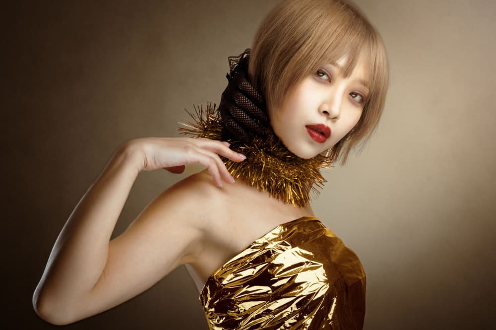 Golden Fashion Portrait by Suguru Sumimoto — canvas wall art
