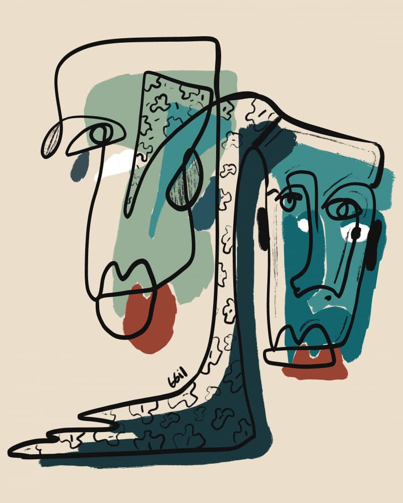 Modern Abstract Faces by GIovanna Gil Alves — canvas wall art