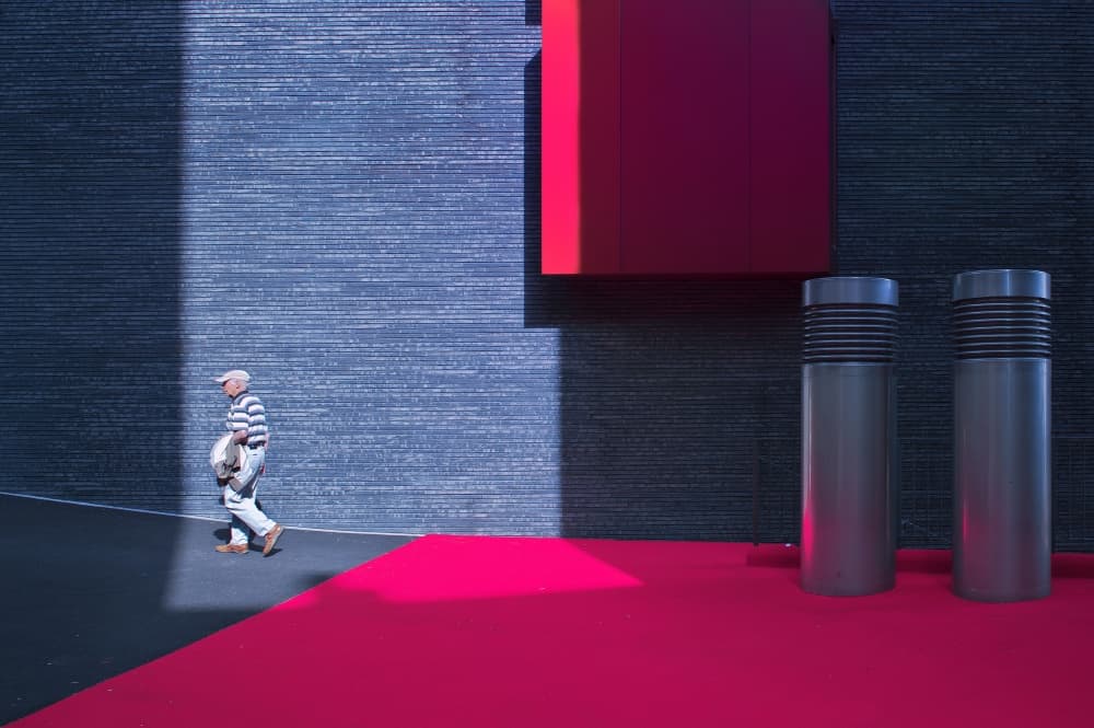 Geometric City Walk by Jure Kravanja — canvas wall art
