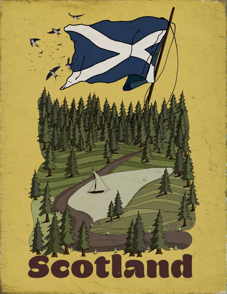 Scottish Flag Landscape by Nicholas — canvas wall art