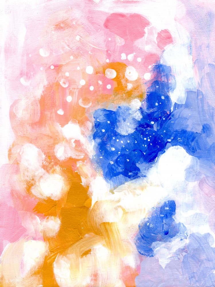 Dreamy Pink Blue Abstract by Ejaaz Haniff — canvas wall art