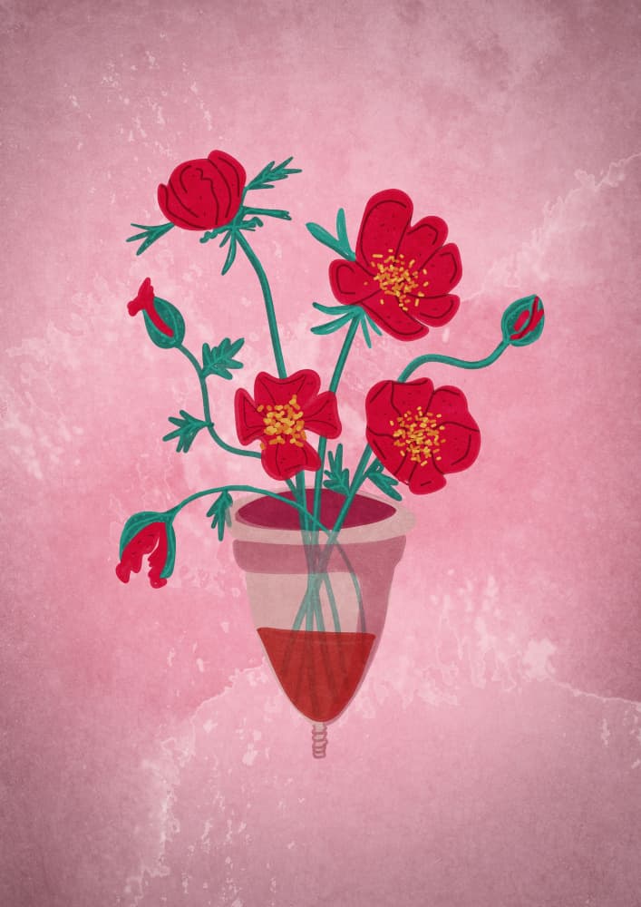 Cup of flowers by Raissa Oltmanns — canvas wall art