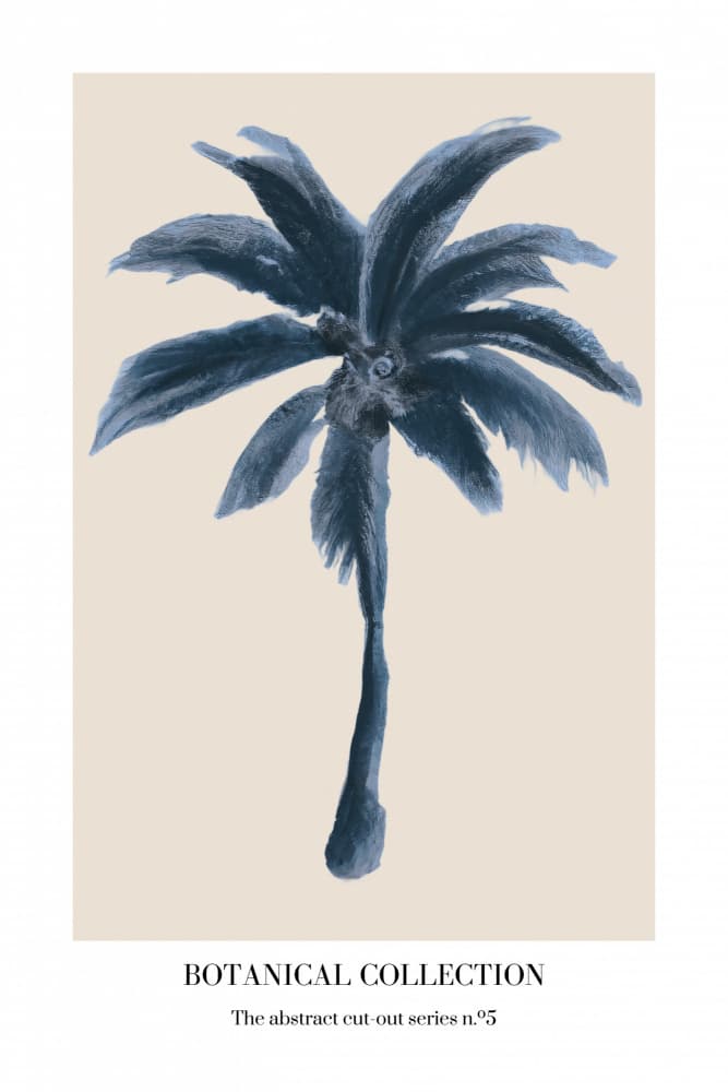 Blue Tropical Palm by Merel Takken — canvas wall art