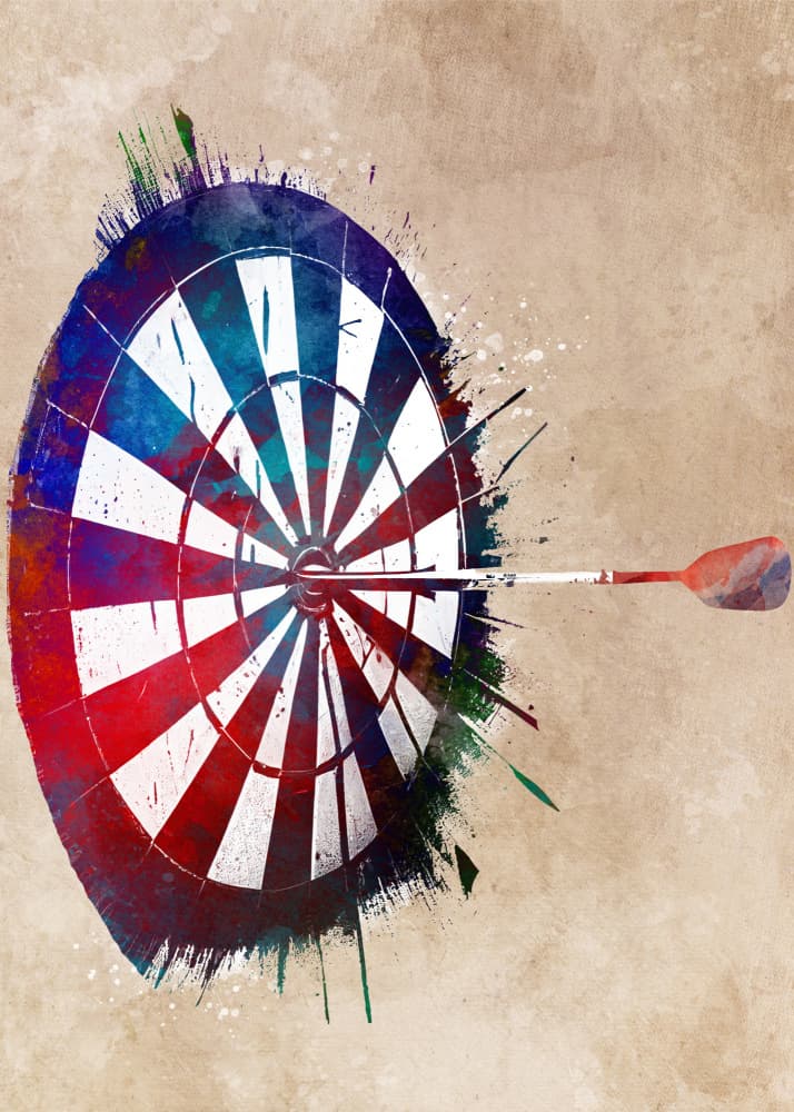 Vibrant Dartboard Bullseye by Justyna Jaszke — canvas wall art