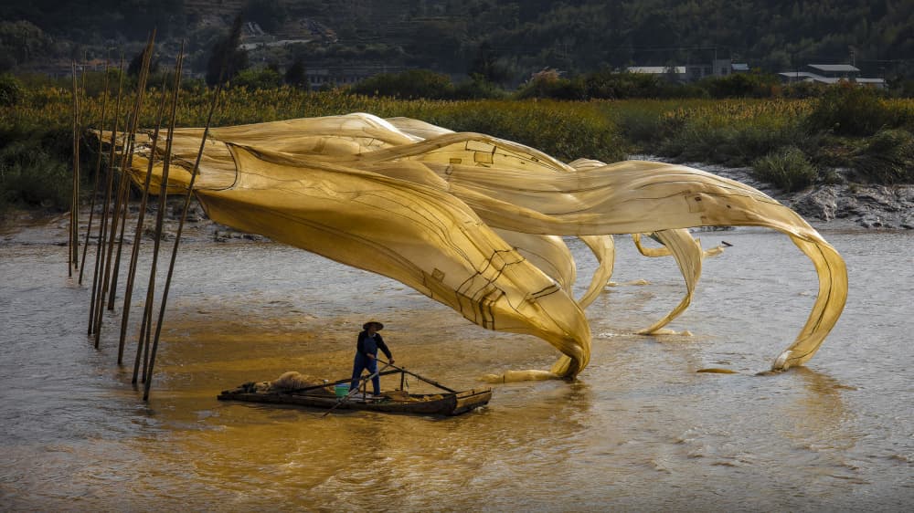 Fisherman's Golden Net by Shin Woo Ryu — canvas wall art
