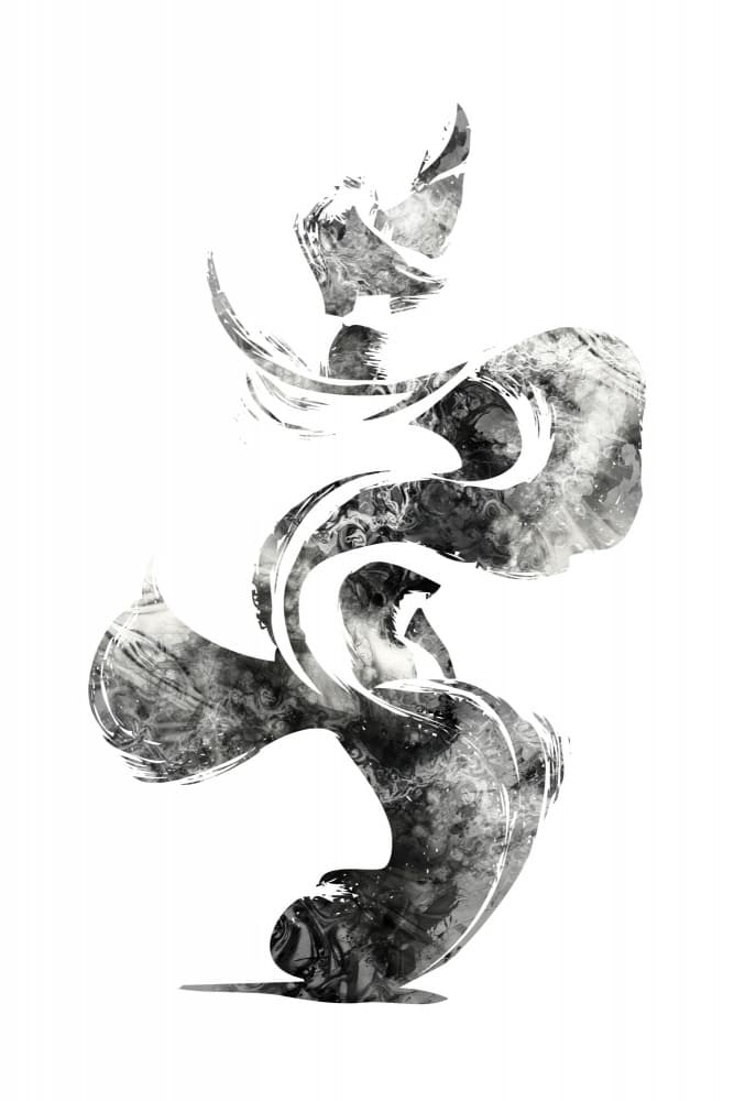 Flowing Monochrome Abstract by Rafal Kulik — canvas wall art