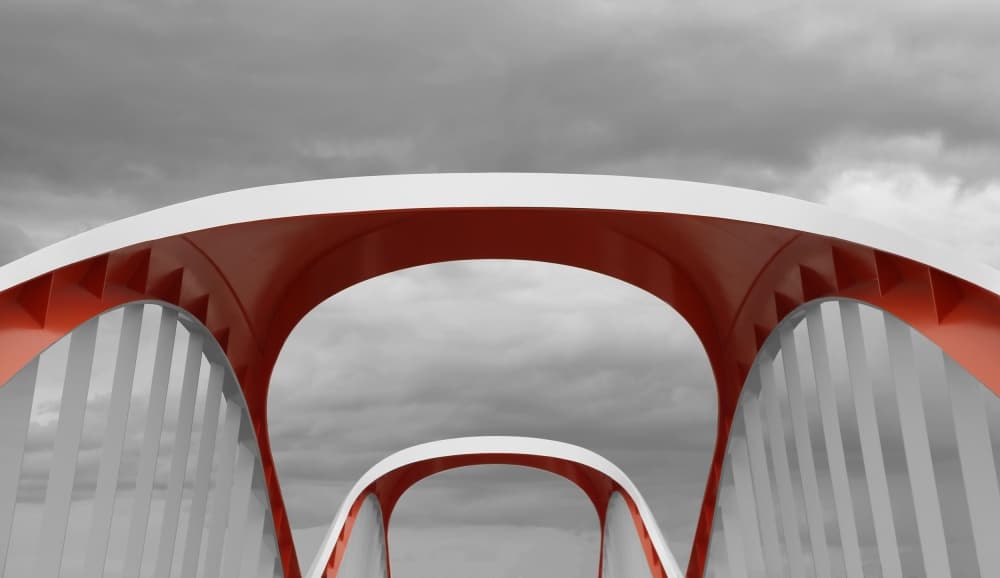 Modern Red Arches by Ivan Huang — canvas wall art