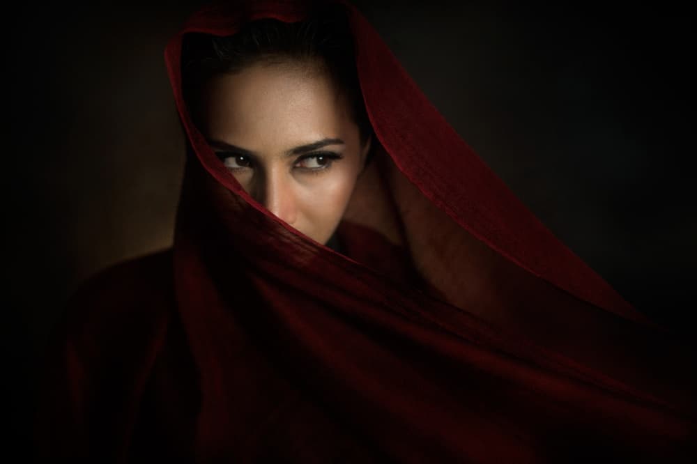 Intense Veiled Woman by hardibudi — canvas wall art