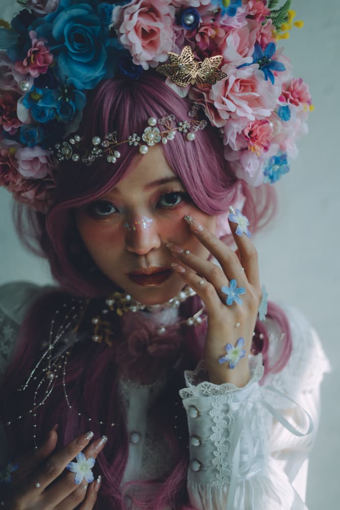 Enchanting Pink Floral Gaze by h112o1 — canvas wall art