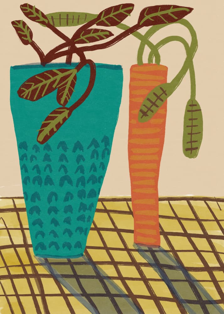Vibrant Potted Plants by Sharyn Bursic — canvas wall art