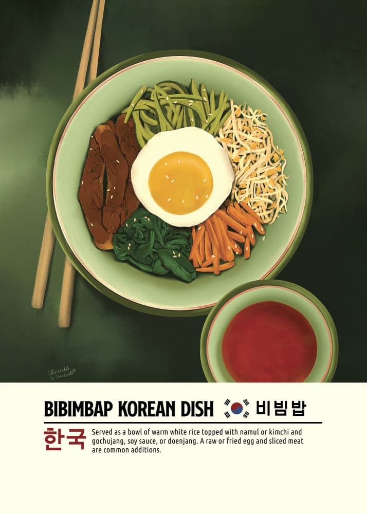 Classic Korean Bibimbap by Dion Gem — canvas wall art
