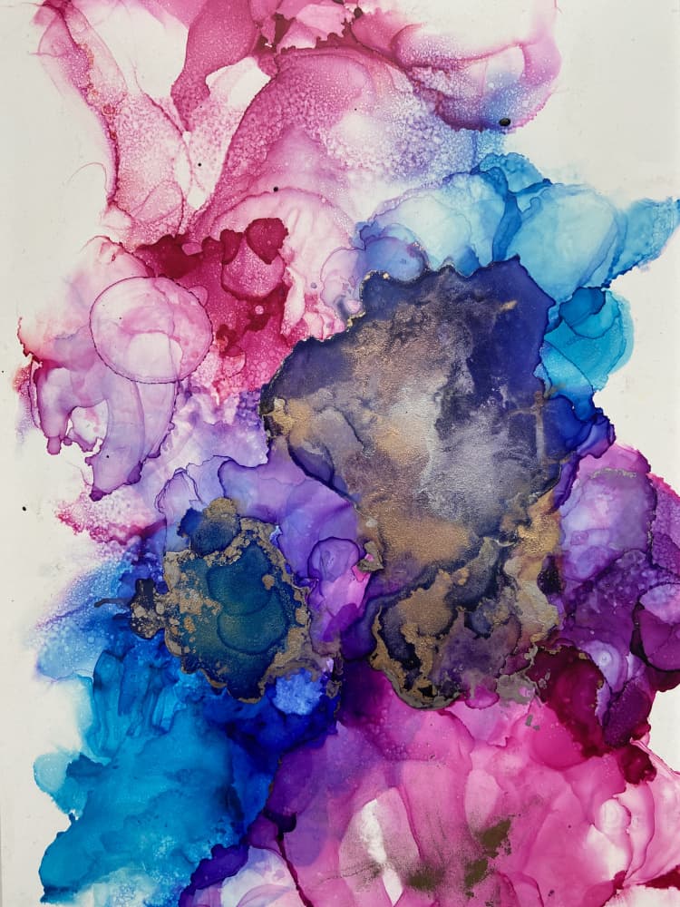Vibrant Gold Nebula by Irene Chua — canvas wall art