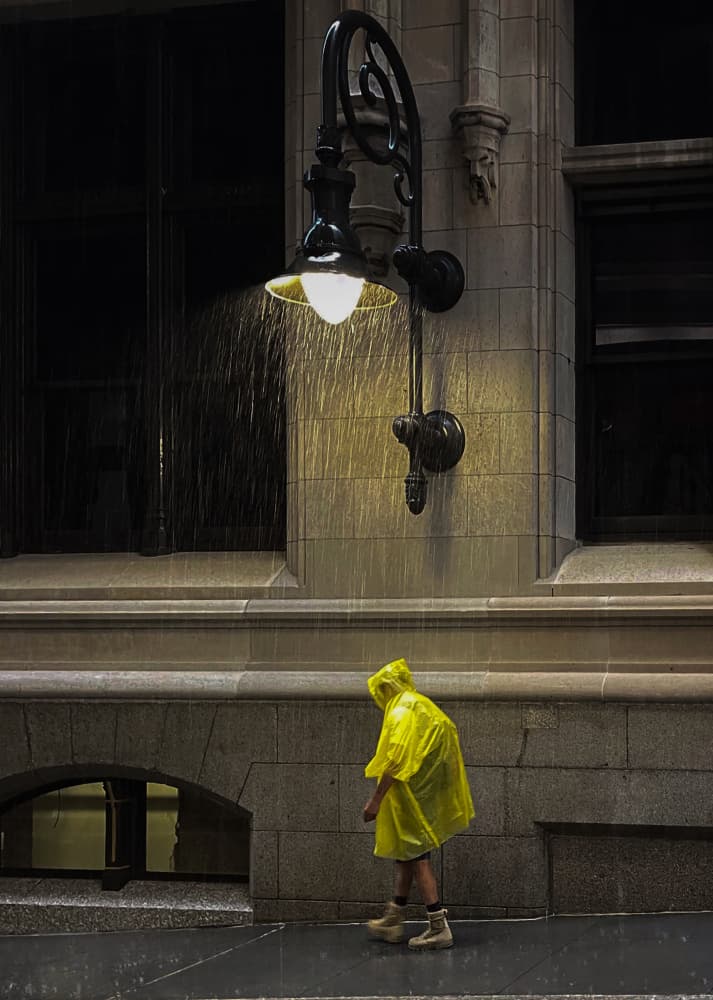 Rainy Night Street Walk by Fan Lin (APA) — canvas wall art