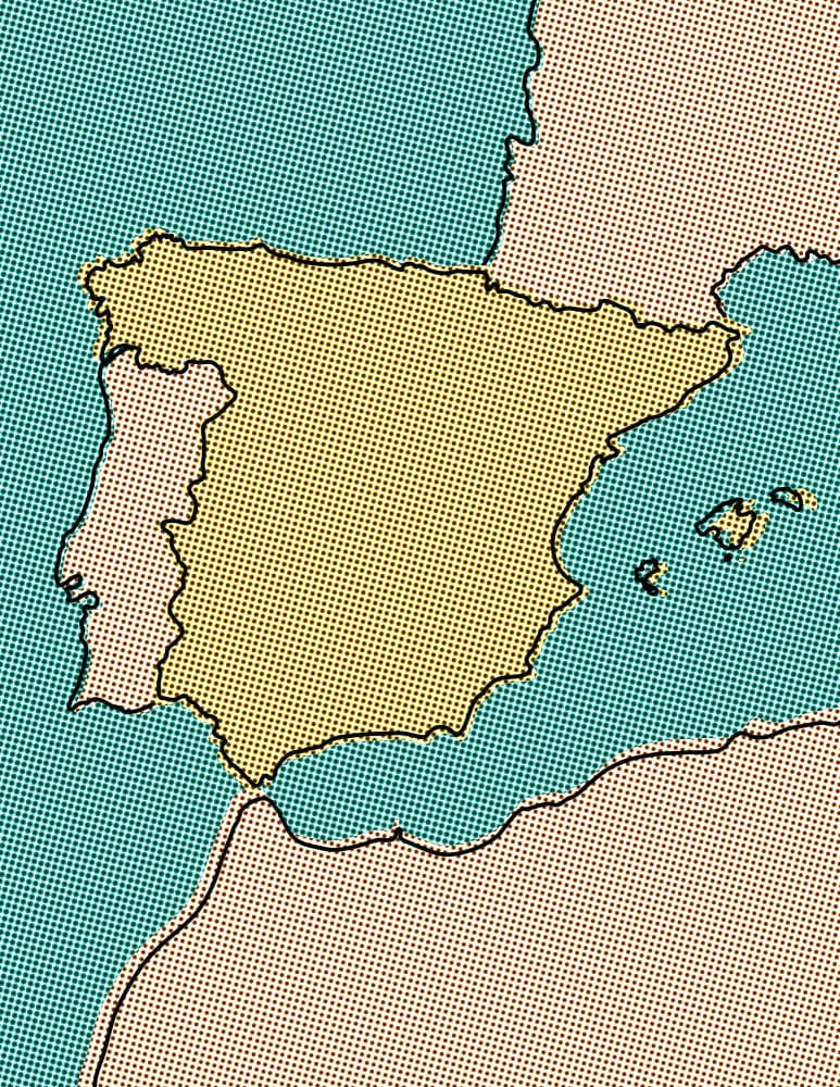Pop Art Iberian Map by Nicholas — canvas wall art