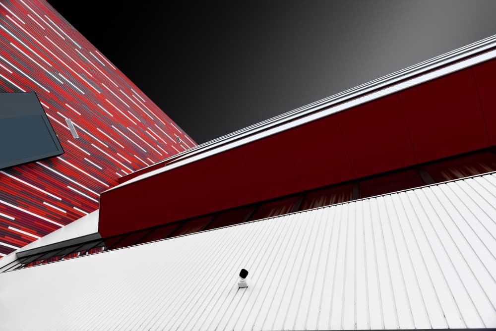 Red White Architecture by Jorge Pimenta — canvas wall art