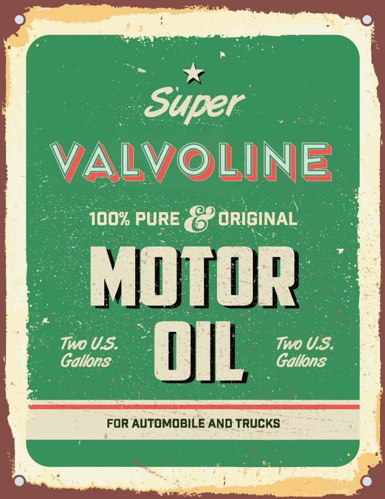 Vintage Motor Oil Sign by Fadil Roze — canvas wall art