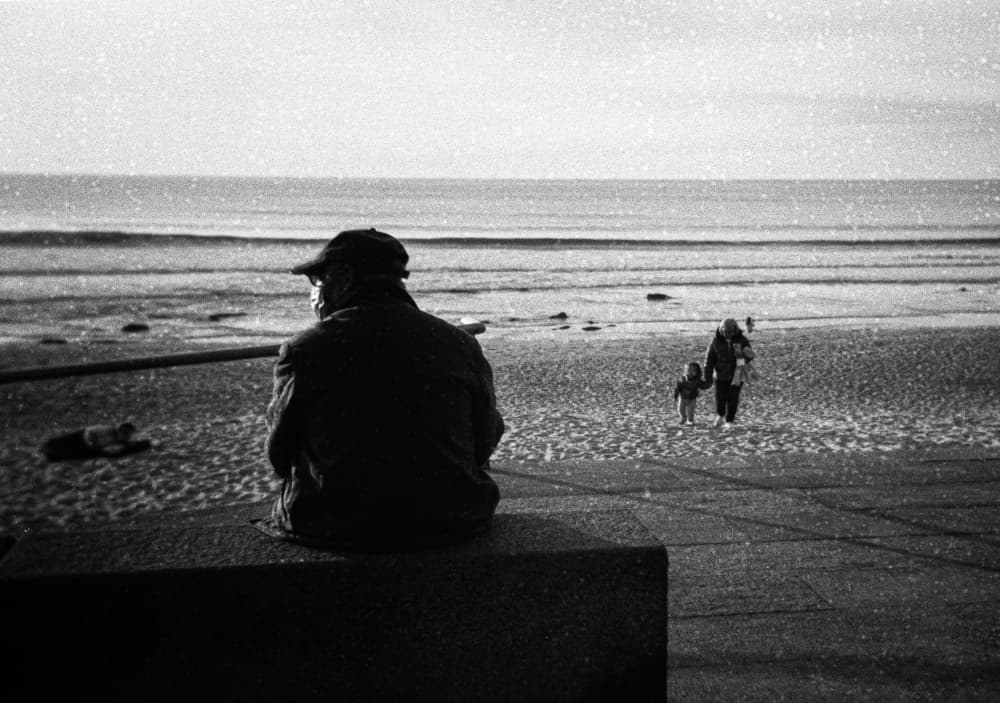 Man Contemplates Ocean by Rui Ferreira — canvas wall art
