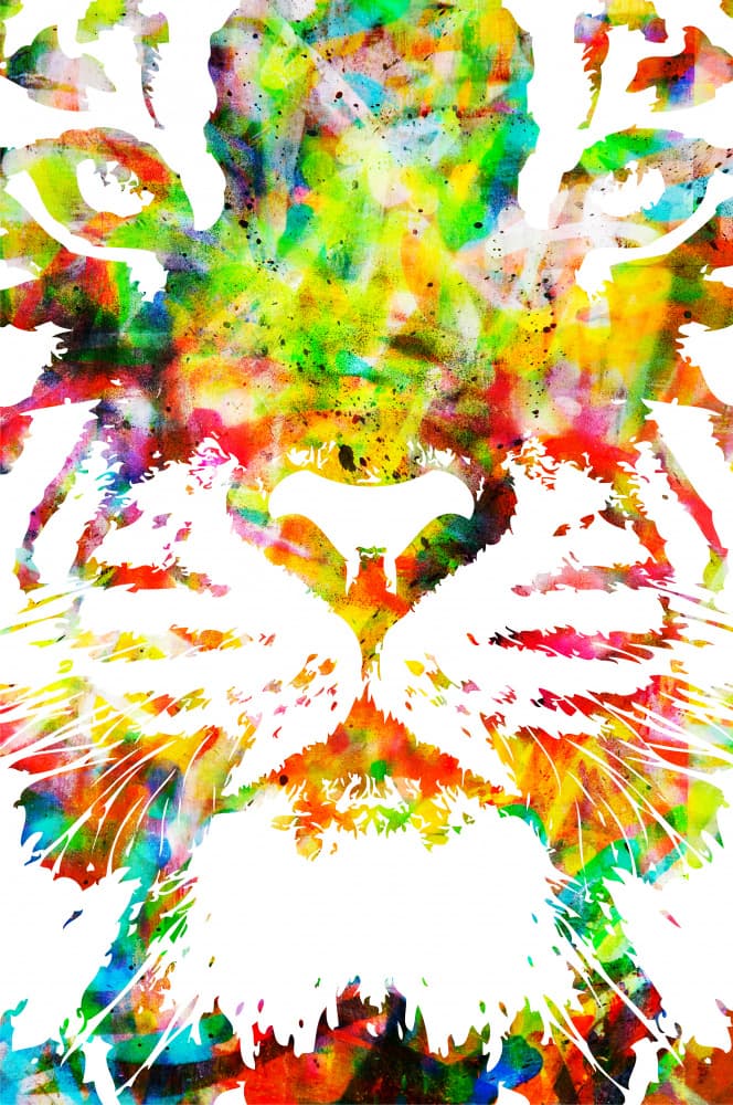 Colorful Abstract Tiger by PASLIER Morgan — canvas wall art