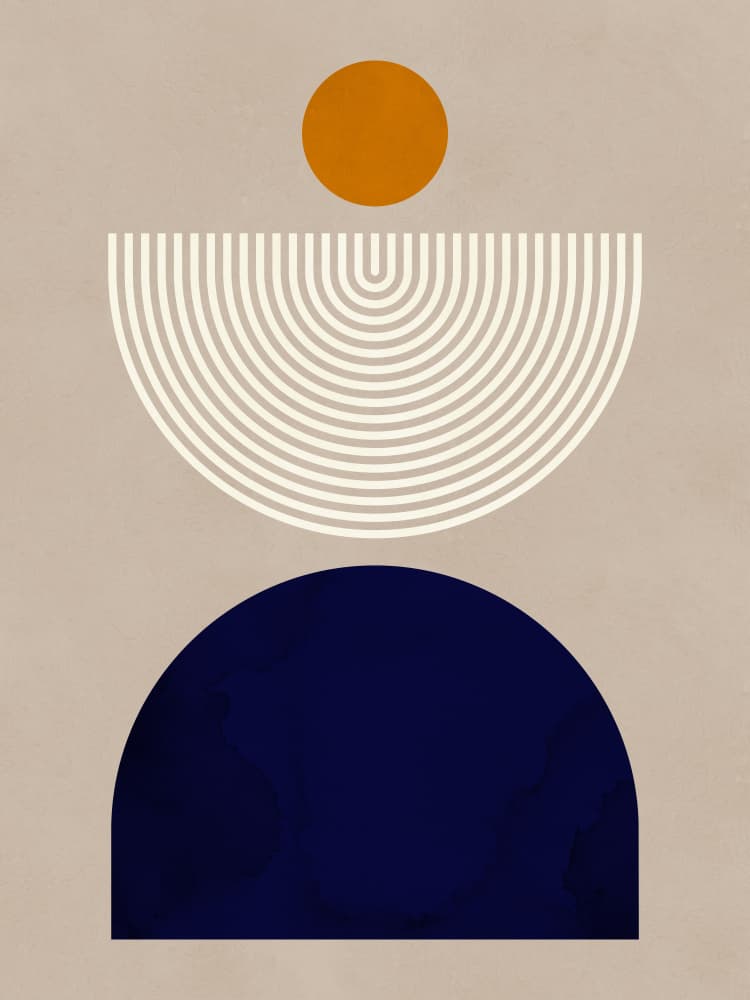 Orange Sun Blue Arch by Vitor Costa — canvas wall art