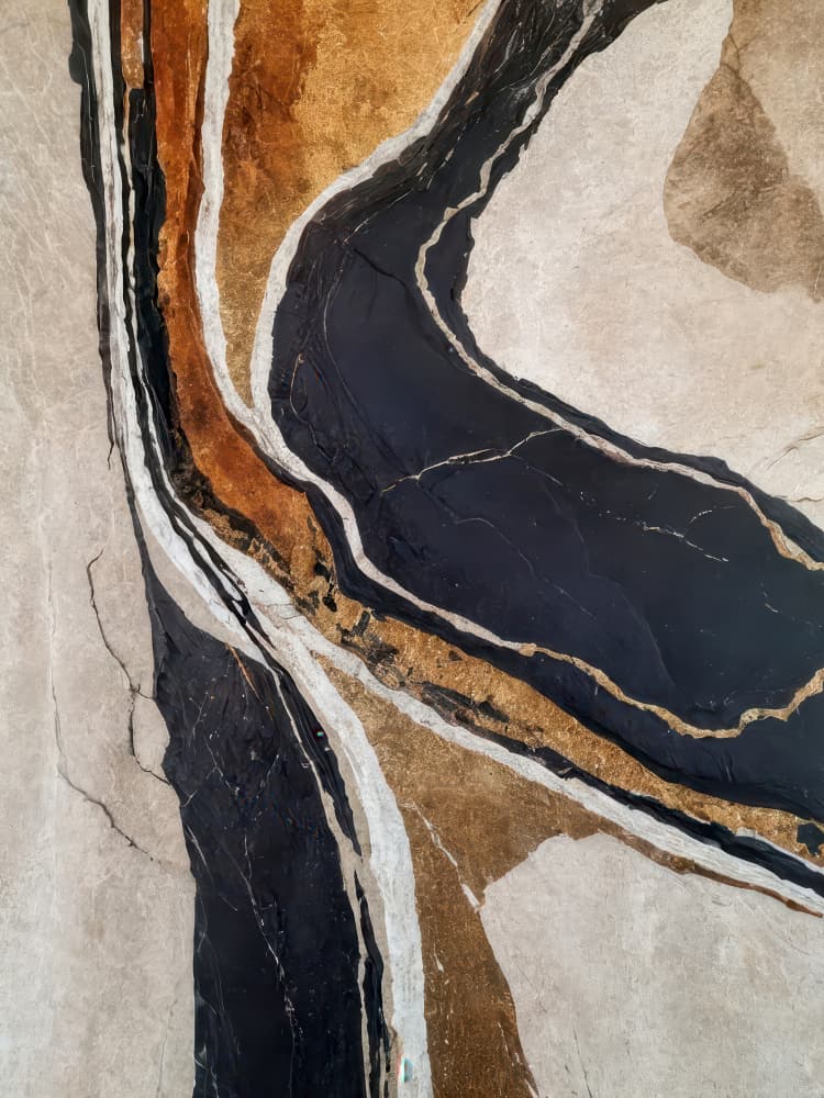 Black Gold Marble Flow by Alpenglow Workshop — canvas wall art