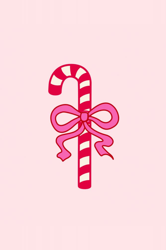 Sweet Pink Candy Cane by Karen Menzenbach — canvas wall art