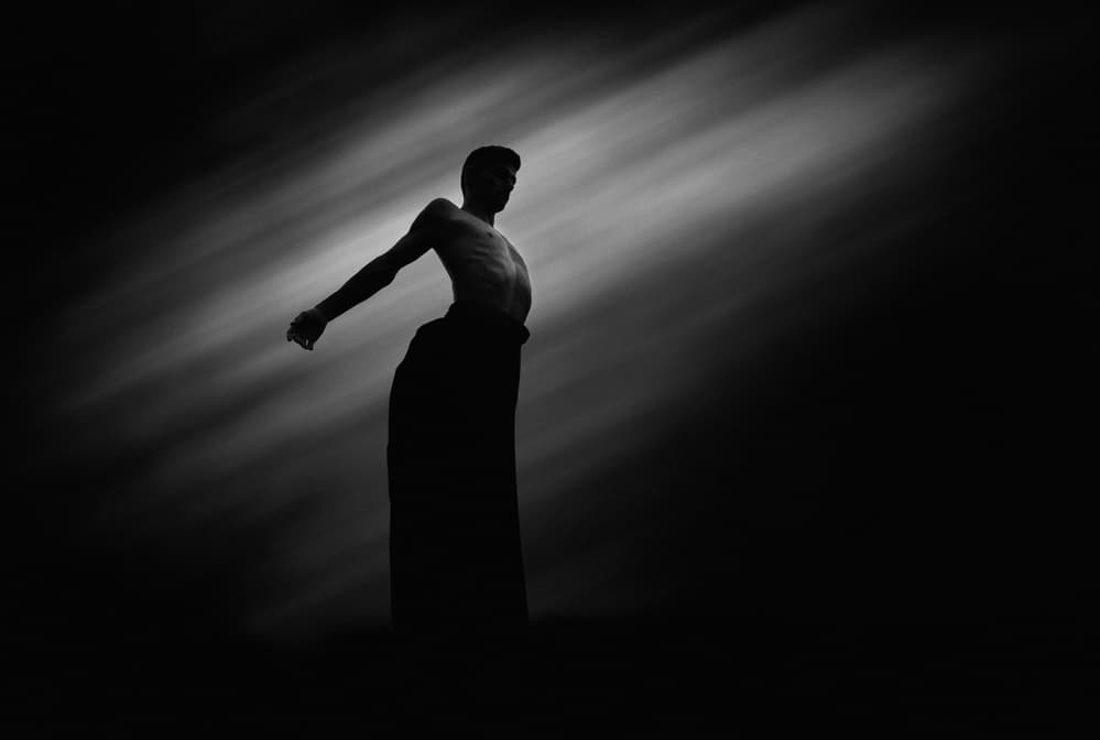 Dramatic Male Silhouette by Paulo Medeiros — canvas wall art